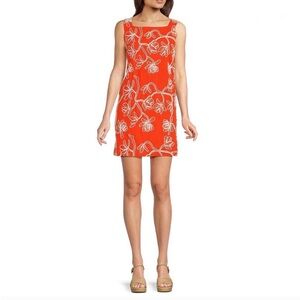 NWT Alex Marie Embroidered Size 18 Lined Sleeveless Orange Mini Shift Dress